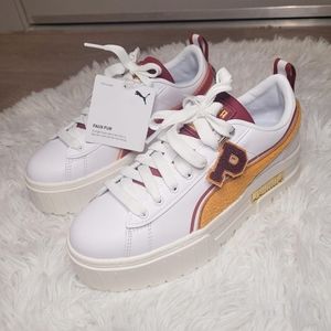 Puma Mayze New Heritage Maroon and Golden Yellow Size 6.5 Sneakers